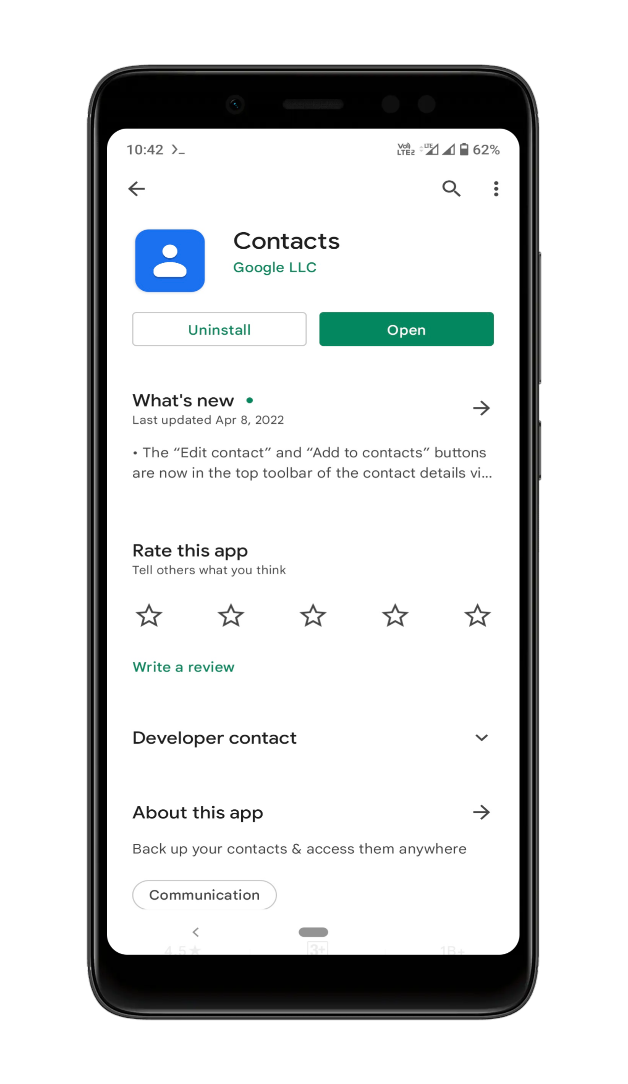 Google contact ss